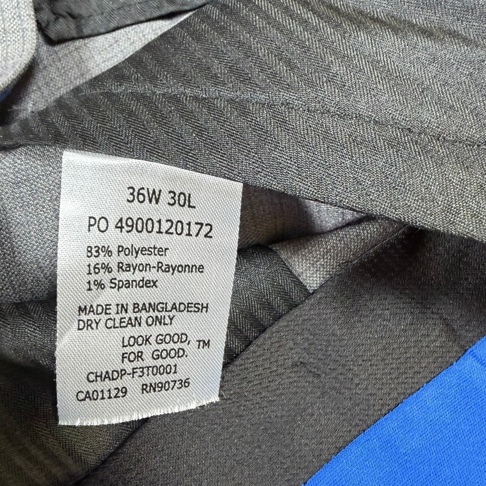 Kenneth Cole Reaction Techni-Cole Mens 36x30 Grey Crosshatch Dress Pants Busines - Picture 6 of 8